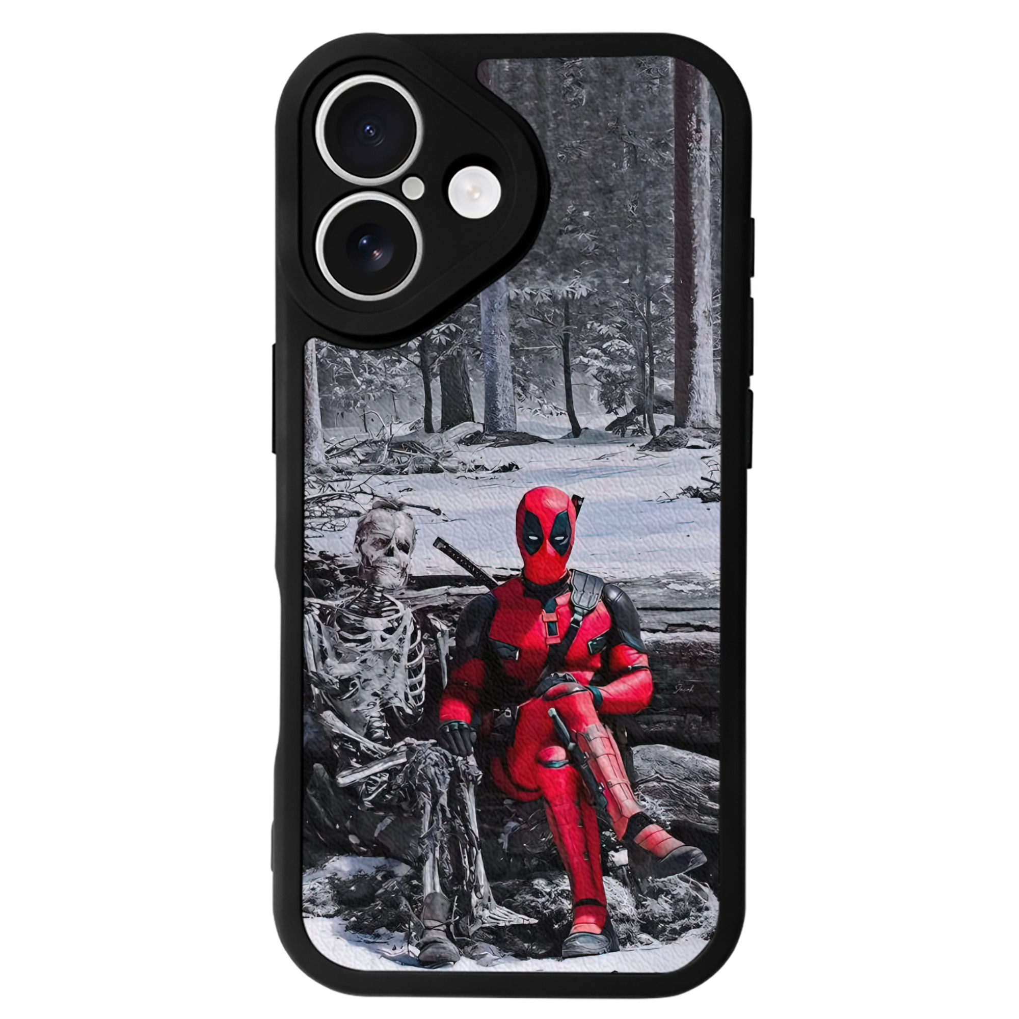 （画像用） Deadpool デッドプール 【iPhone 16シリーズ対応】シリコンスマホケース（レザー調） 材質：シリコン